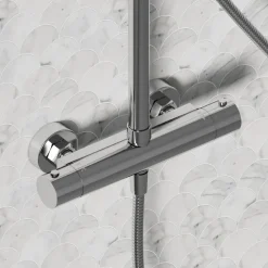 Harbour Clarity Cool Touch Exposed Thermostatic Rigid Riser Shower Kit with Round Handset