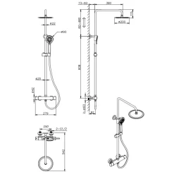 Harbour Clarity Cool Touch Round Thermostatic Rigid Riser Shower Kit