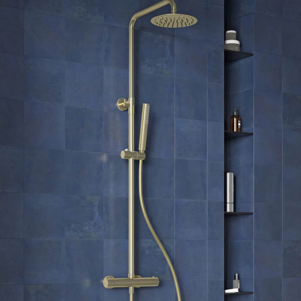 Harbour Clarity Cool Touch Round Thermostatic Rigid Riser Shower Kit