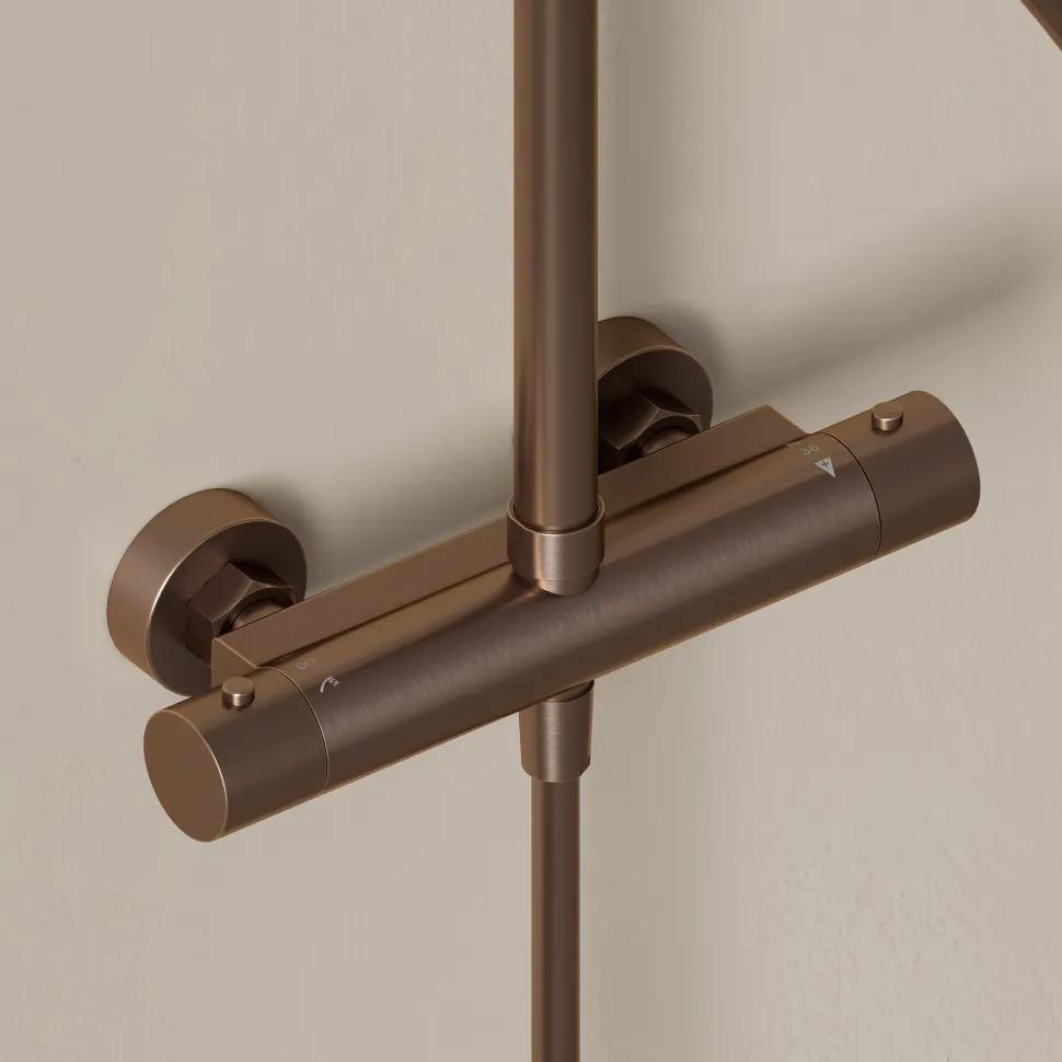 Harbour Clarity Cool Touch Round Thermostatic Rigid Riser Shower Kit