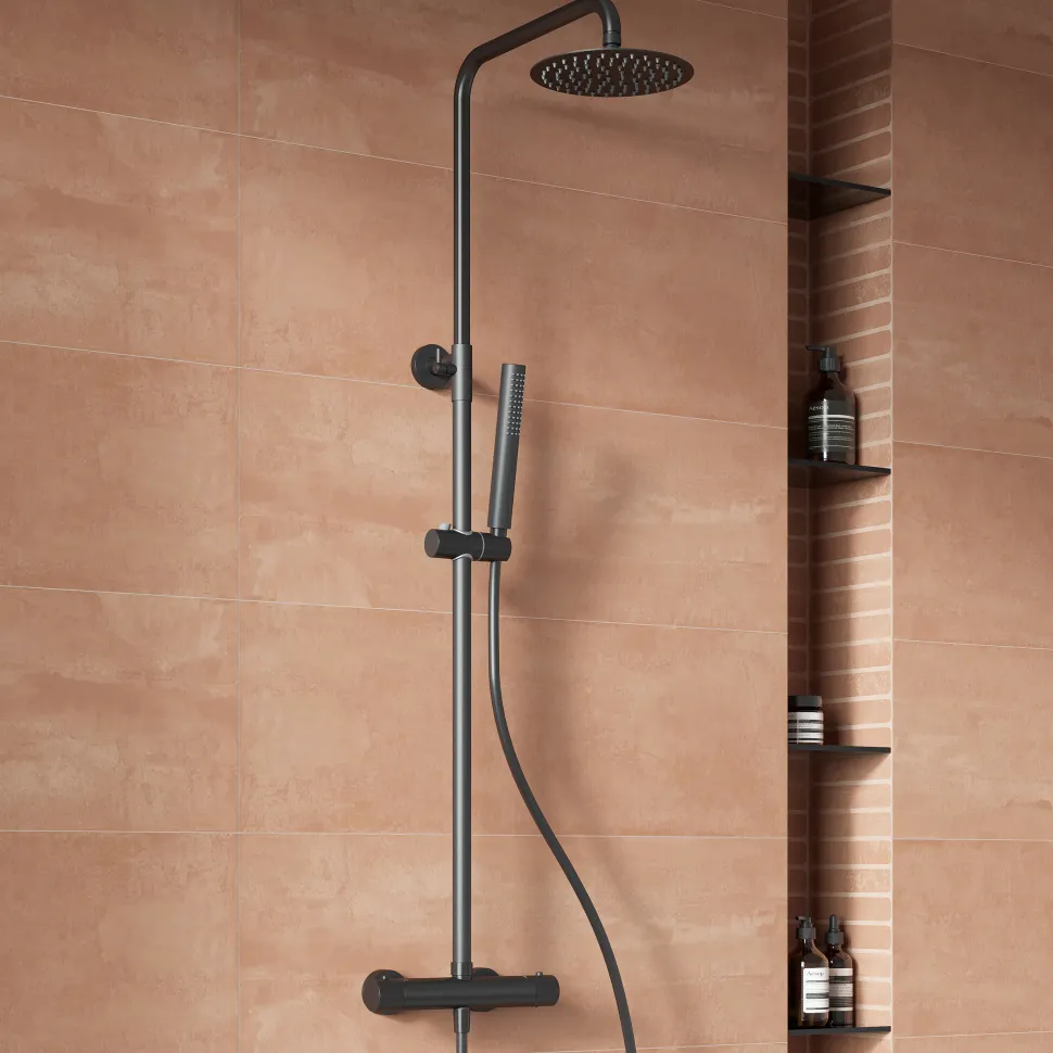 Harbour Clarity Cool Touch Round Thermostatic Rigid Riser Shower Kit