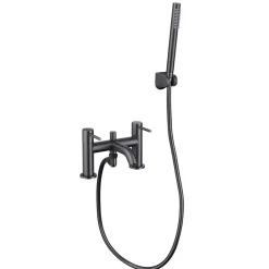 Harbour Clarity Deck Mounted Bath Shower Mixer Tap - Gunmetal