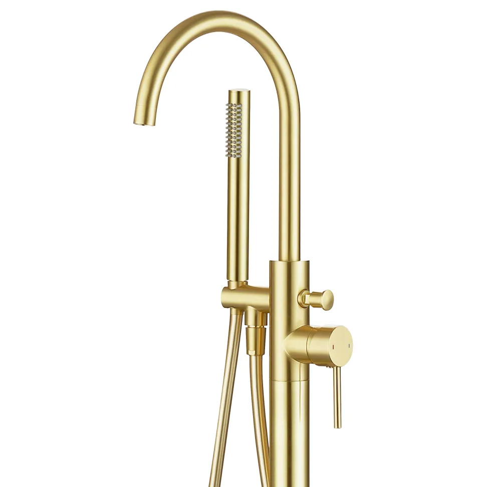 Harbour Clarity Floorstanding Bath Shower Mixer - Brushed Brass