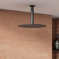 Harbour Clarity Gunmetal Shower Package with 2 Outlet Valve, Fixed Head & Ceiling Arm and Slide Rail Shower Kit