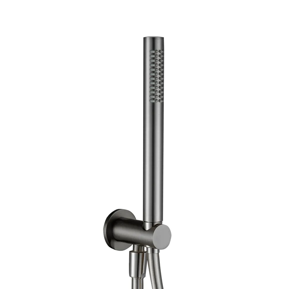 Harbour Clarity Gunmetal Shower Package with 2 Outlet Valve, Fixed Head & Ceiling Arm and Wall Shower Kit