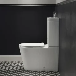 Harbour Clarity 2 in 1 Wash Basin & Close Coupled Closed Back Toilet with Soft Close Seat