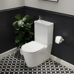 Harbour Clarity 2 in 1 Wash Basin & Close Coupled Closed Back Toilet with Soft Close Seat