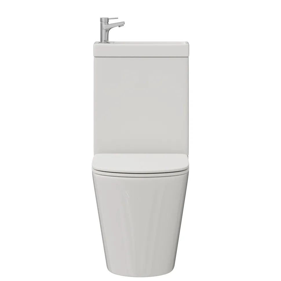 Harbour Clarity 2 in 1 Wash Basin & Close Coupled Closed Back Toilet with Soft Close Seat