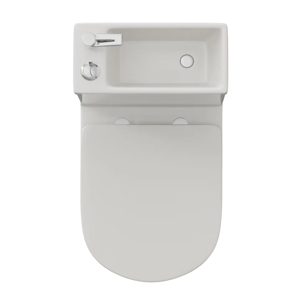 Harbour Clarity 2 in 1 Wash Basin & Close Coupled Closed Back Toilet with Soft Close Seat