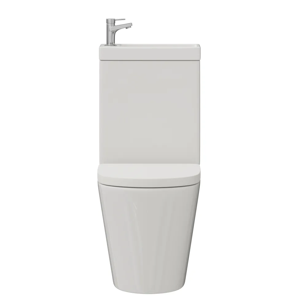 Harbour Clarity 2 in 1 Wash Basin & Close Coupled Closed Back Toilet with Soft Close Seat