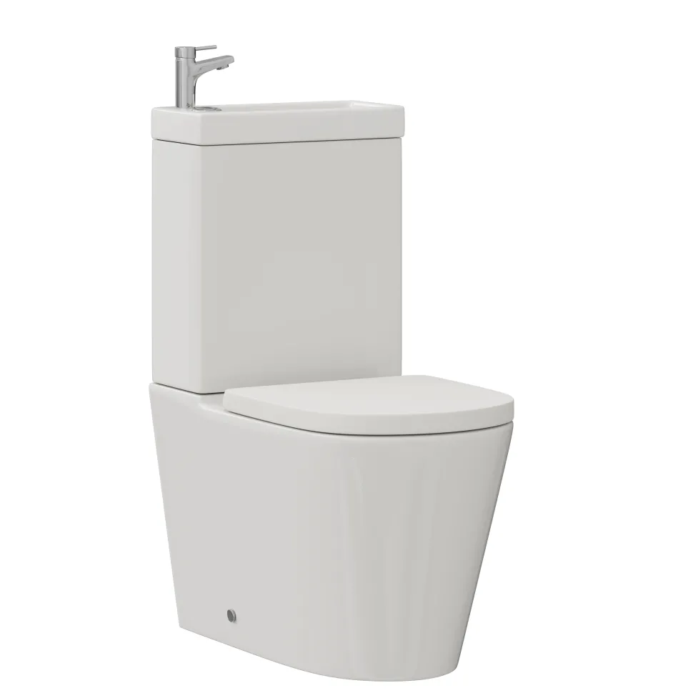 Harbour Clarity 2 in 1 Wash Basin & Close Coupled Closed Back Toilet with Soft Close Seat