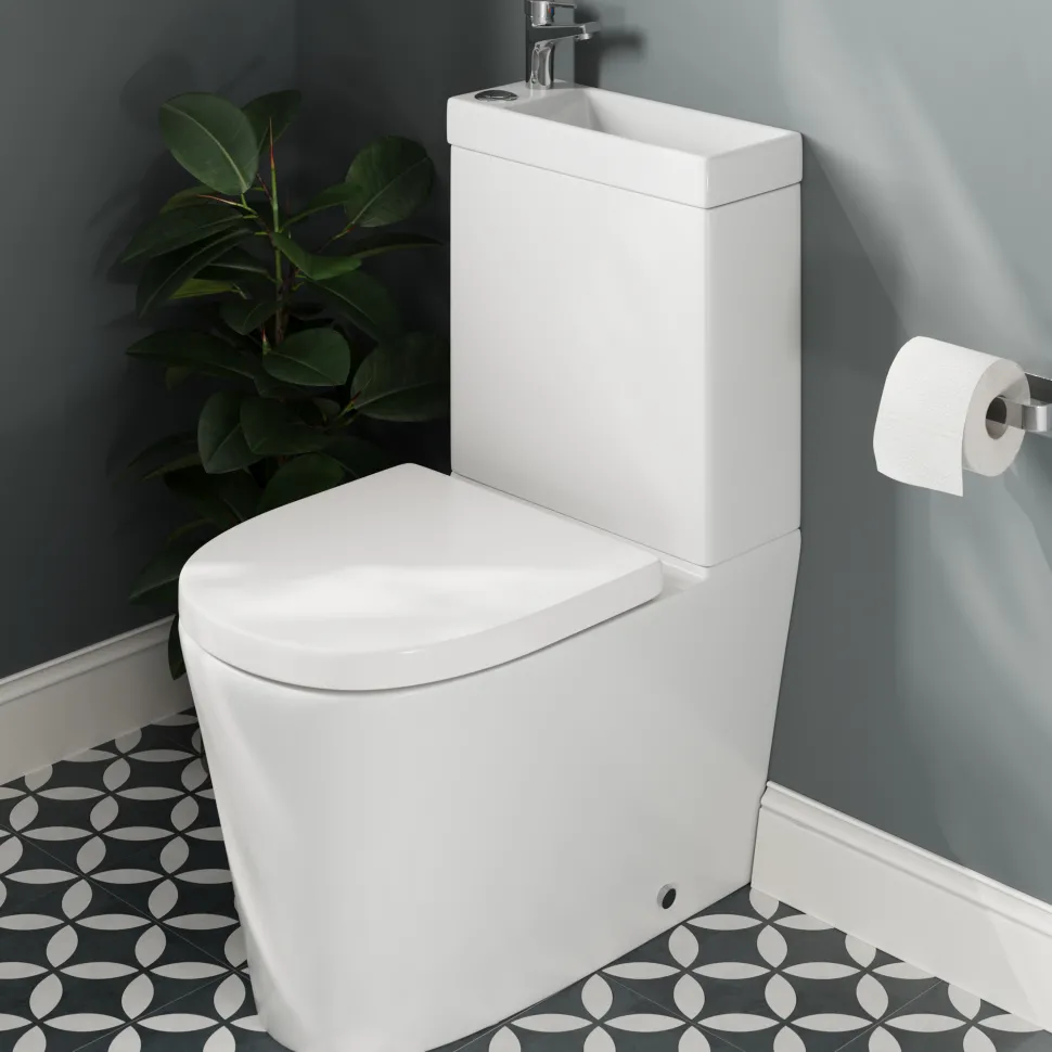 Harbour Clarity 2 in 1 Wash Basin & Comfort Height Toilet with Soft Close Seat