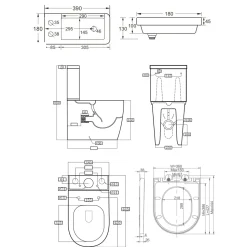 Harbour Clarity 2 in 1 Wash Basin & Comfort Height Toilet with Soft Close Seat
