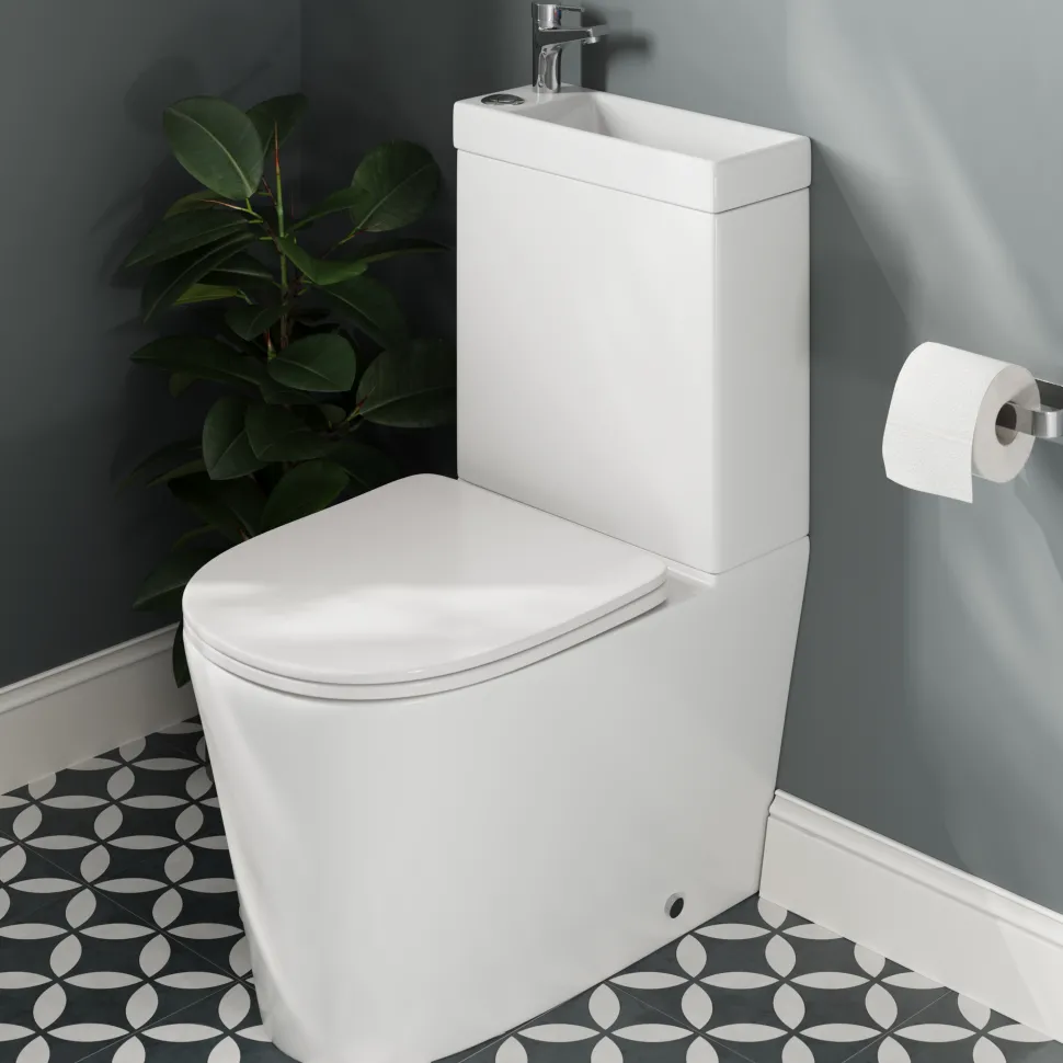 Harbour Clarity 2 in 1 Wash Basin & Comfort Height Toilet with Soft Close Seat