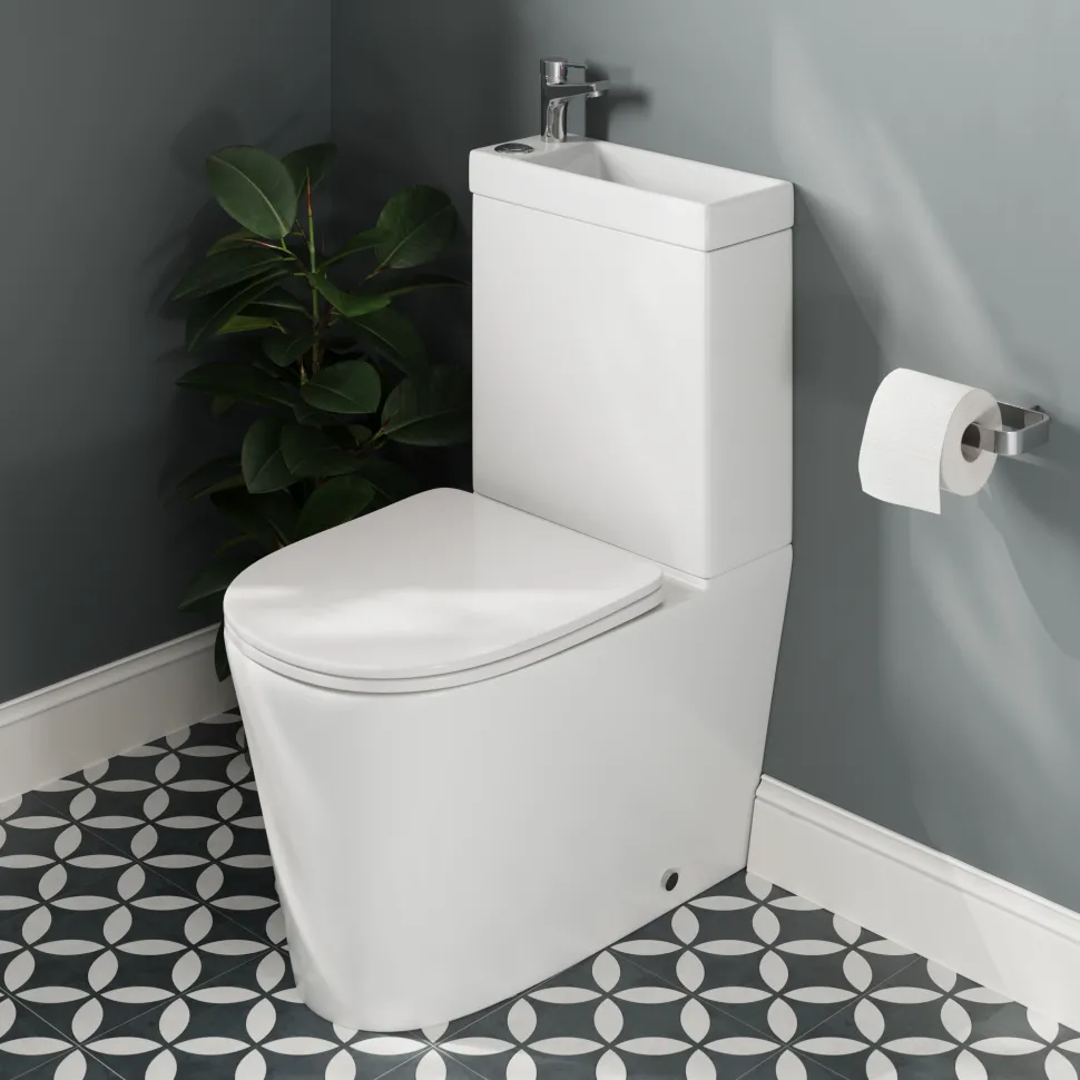 Harbour Clarity 2 in 1 Wash Basin & Comfort Height Toilet with Soft Close Seat