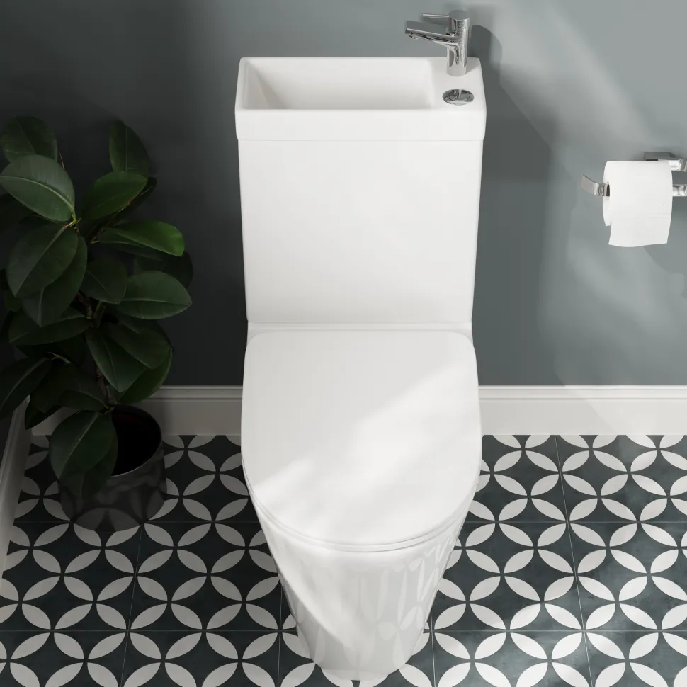 Harbour Clarity 2 in 1 Wash Basin & Comfort Height Toilet with Soft Close Seat