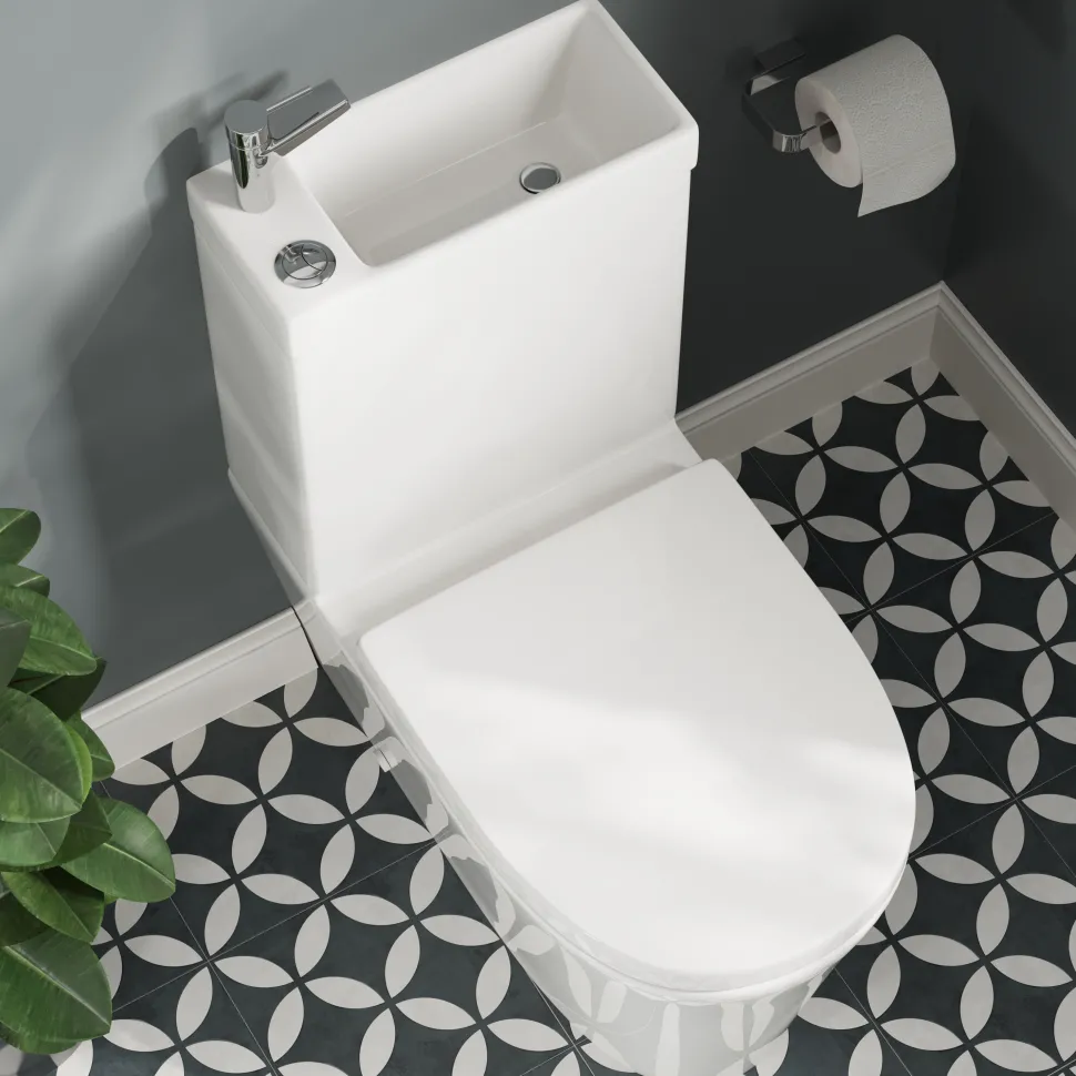 Harbour Clarity 2 in 1 Wash Basin & Comfort Height Toilet with Soft Close Seat