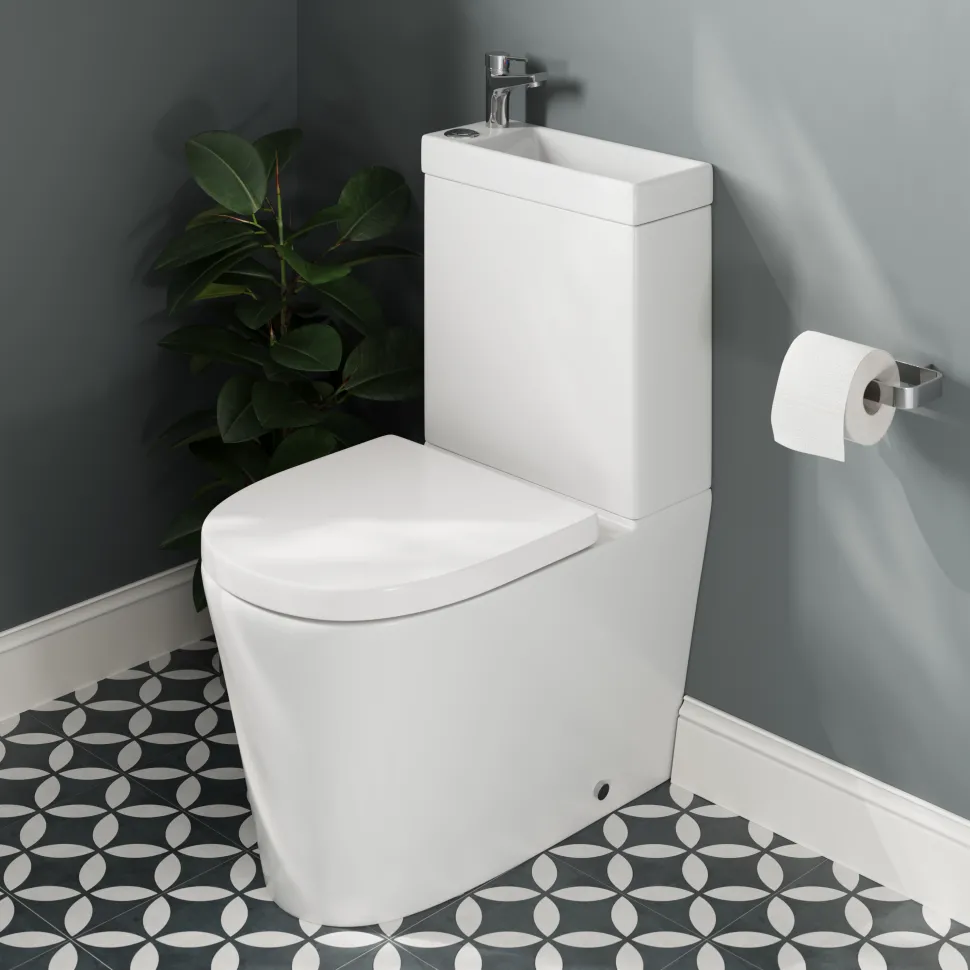 Harbour Clarity 2 in 1 Wash Basin & Comfort Height Toilet with Soft Close Seat