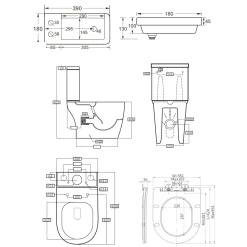 Harbour Clarity 2 in 1 Wash Basin & Close Coupled Open Back Toilet with Soft Close Seat
