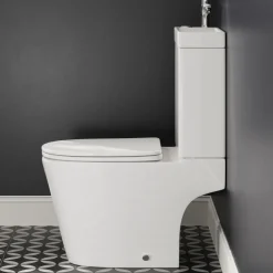 Harbour Clarity 2 in 1 Wash Basin & Close Coupled Open Back Toilet with Soft Close Seat