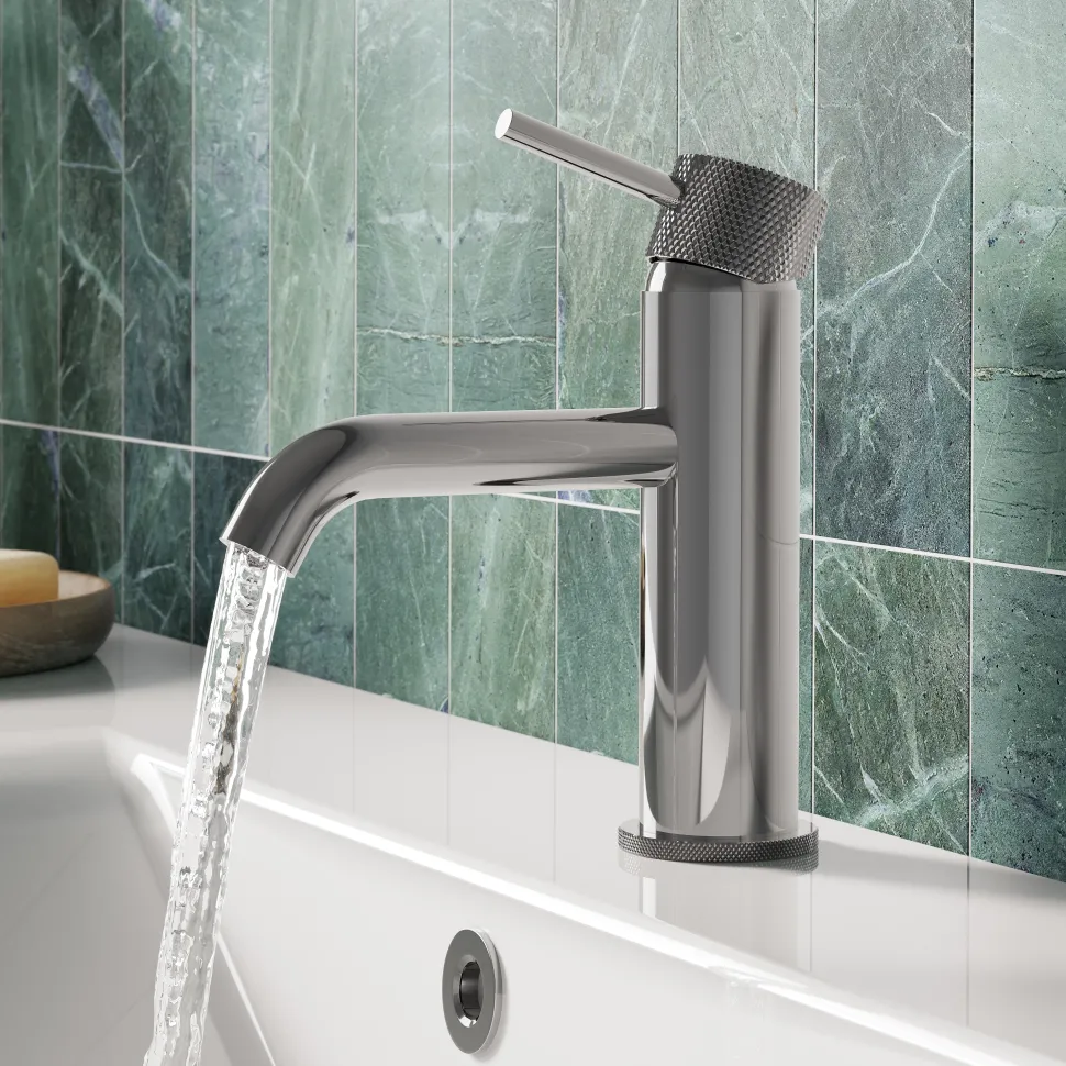 Harbour Clarity Knurled Basin Mixer Tap & Waste