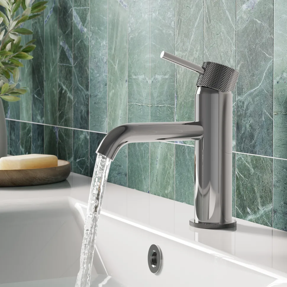 Harbour Clarity Knurled Basin Mixer Tap & Waste