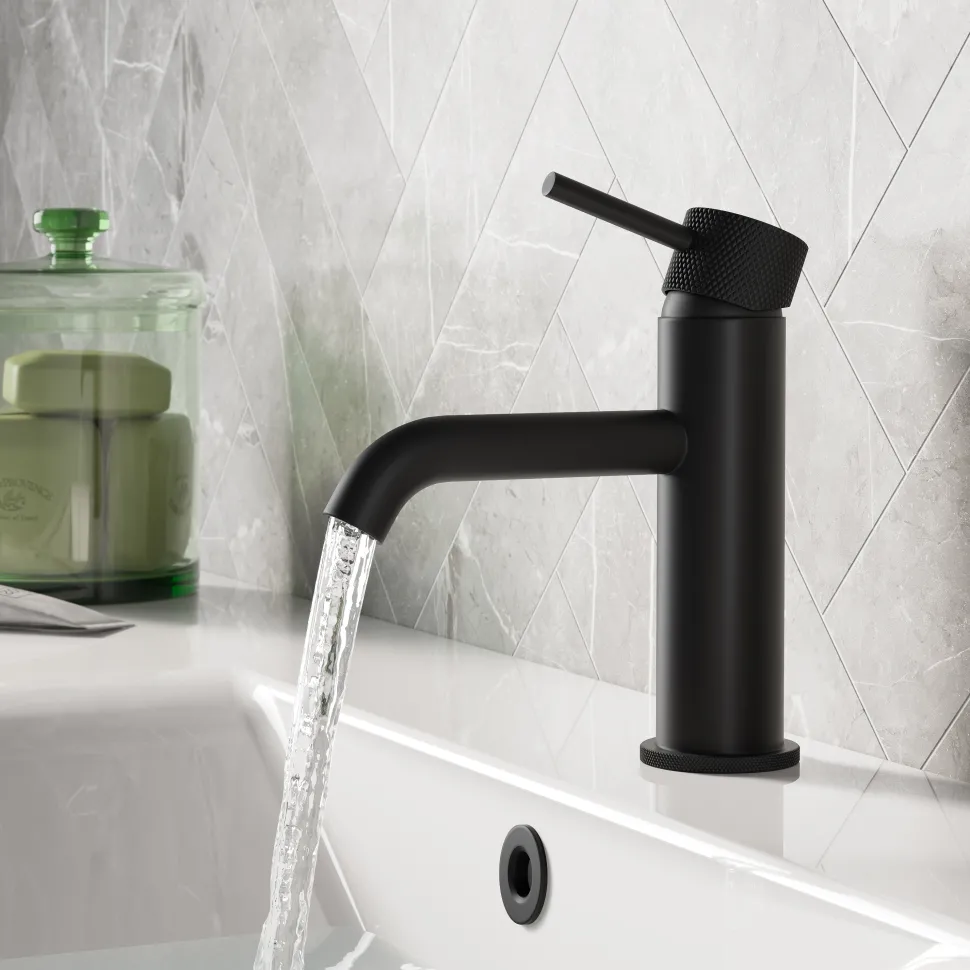 Harbour Clarity Knurled Basin Mixer Tap & Waste