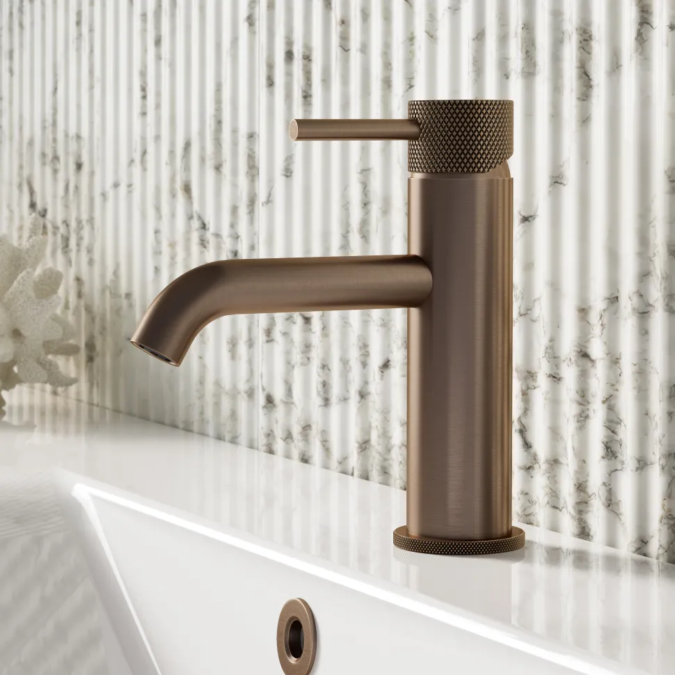 Harbour Clarity Knurled Basin Mixer Tap & Waste