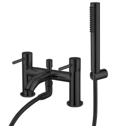 Harbour Clarity Knurled Basin Mixer Tap & Waste and Bath Shower Mixer Tap with Shower Kit
