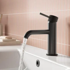 Harbour Clarity Knurled Basin Mixer Tap & Waste and Bath Shower Mixer Tap with Shower Kit
