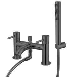 Harbour Clarity Knurled Basin Mixer Tap & Waste and Bath Shower Mixer Tap with Shower Kit