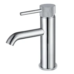 Harbour Clarity Knurled Basin Mixer Tap & Waste and Deck Mounted Bath Mixer Tap