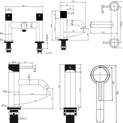 Harbour Clarity Knurled Basin Mixer Tap & Waste and Deck Mounted Bath Mixer Tap