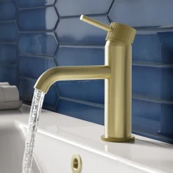 Harbour Clarity Knurled Basin Mixer Tap & Waste and Deck Mounted Bath Mixer Tap