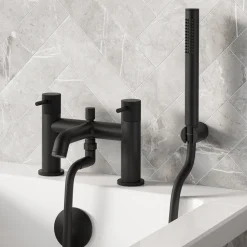 Harbour Clarity Knurled Bath Shower Mixer Tap & Shower Kit