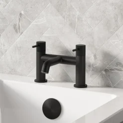 Harbour Clarity Knurled Deck Mounted Bath Mixer Tap