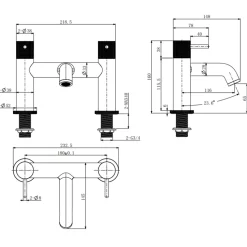 Harbour Clarity Knurled Deck Mounted Bath Mixer Tap