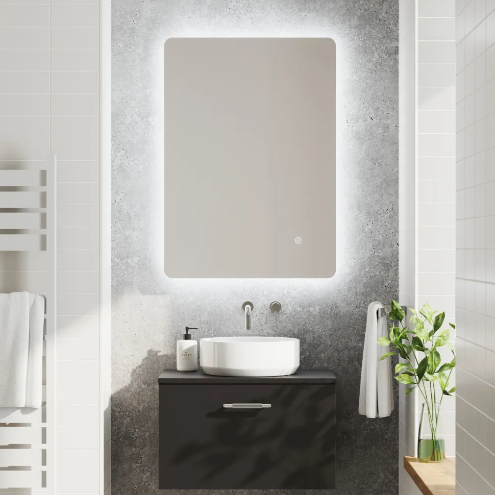 Harbour Clarity LED Bathroom Mirror with Demister Pad & Colour Change LEDs - 600 x 800mm