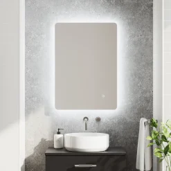 Harbour Clarity LED Bathroom Mirror with Demister Pad & Colour Change LEDs - 500 x 700mm