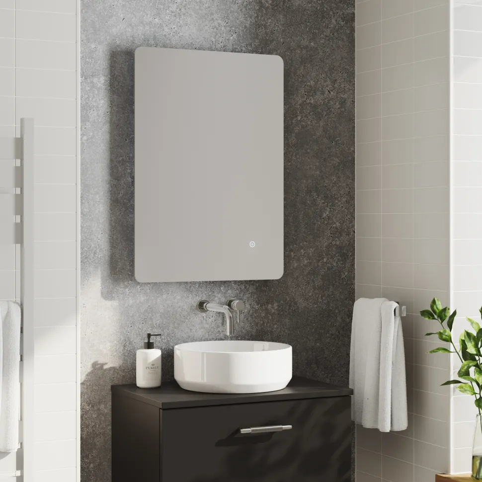 Harbour Clarity LED Bathroom Mirror with Demister Pad & Colour Change LEDs - 500 x 700mm