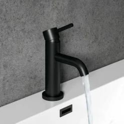 Harbour Clarity Matt Black Basin Mixer Tap