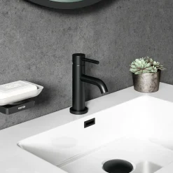 Harbour Clarity Matt Black Basin Mixer Tap