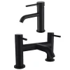 Harbour Clarity Matt Black Basin Mixer Tap and Deck Mounted Bath Mixer Tap