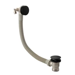 Harbour Clarity Matt Black Concealed Shower Valve, Fixed Wall Mounted Head and Overflow Bath Filler
