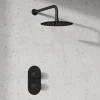 Harbour Clarity Matt Black Concealed Shower Valve & Wall Mounted Fixed Shower Head