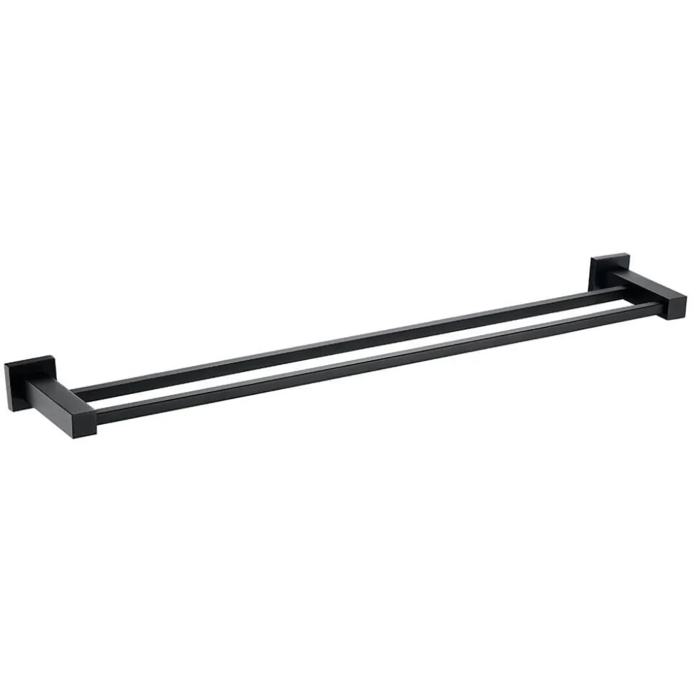 Harbour Clarity Matt Black Double Towel Rail