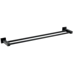Harbour Clarity Matt Black Double Towel Rail