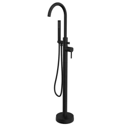 Harbour Clarity Matt Black Floorstanding Bath Shower Mixer & Shower Kit