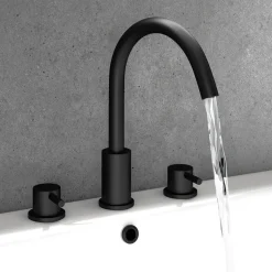 Harbour Clarity Matt Black 3 Hole Basin Mixer Tap
