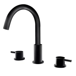 Harbour Clarity Matt Black 3 Hole Basin Mixer Tap